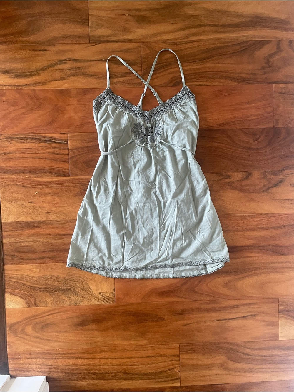 American Eagle Outfitters Sage Green Lace-Trim Camisole